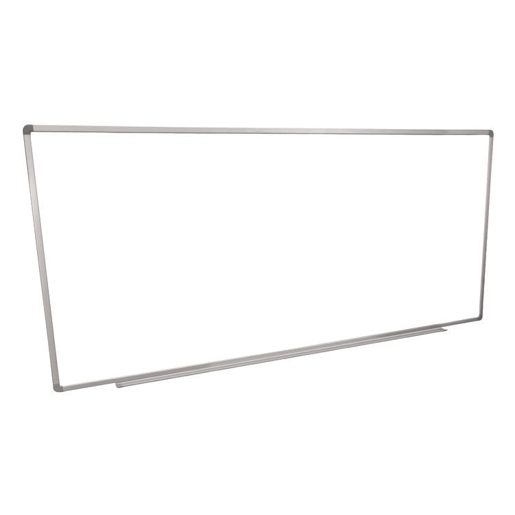 Wall-Mounted Magnetic Whiteboard, 96" x 40", White Surface, Silver Aluminum Frame