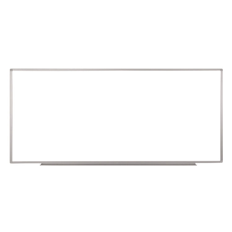 Wall-Mounted Magnetic Whiteboard, 96" x 40", White Surface, Silver Aluminum Frame