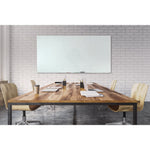 Magnetic Wall-Mounted Glass Board, 96" x 48", White Surface, Frameless