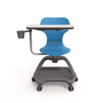 Classroom Series All-In-One Student Desk and Chair, Supports Up to 330 lb, 19" Seat Height, Blue Seat/Back, Gray Base