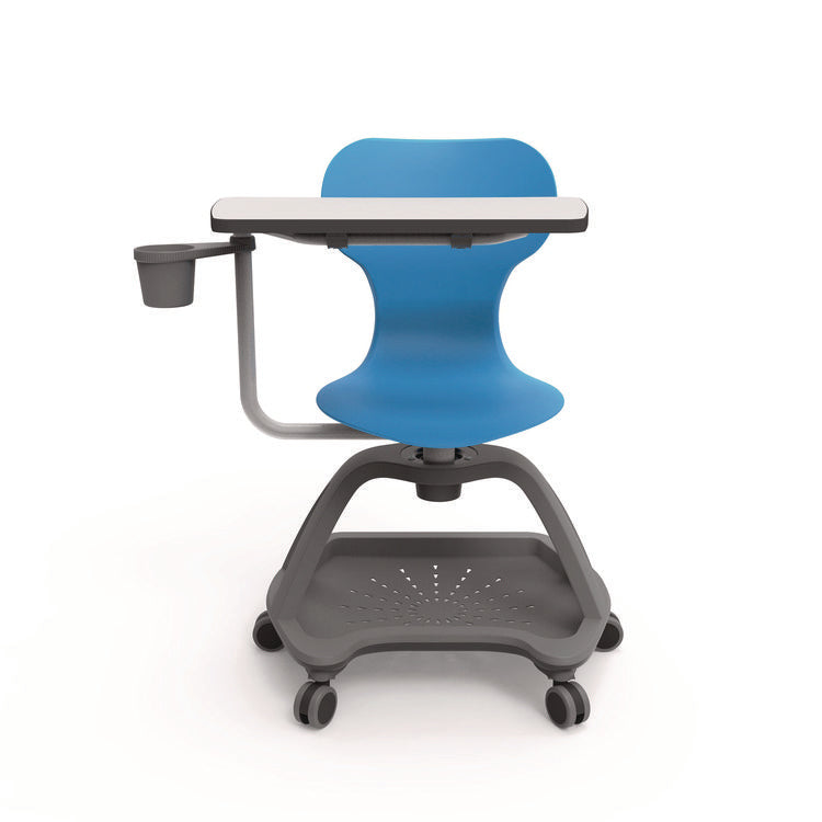 Classroom Series All-In-One Student Desk and Chair, Supports Up to 330 lb, 19" Seat Height, Blue Seat/Back, Gray Base