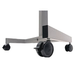 Sit Stand Student Desk with Crank Handle, 27.5 x 19.5 x 26.25 to 42, White/Gray