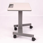 Pneumatic Sit Stand Desk, 27.5 x 19.5 x 26.25 to 42, White/Gray