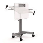 Pneumatic Adjustable Height Flip Top Student Desk, 27.5 x 19.5 x 26.25 to 42, White/Gray