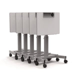Pneumatic Adjustable Height Flip Top Student Desk, 27.5 x 19.5 x 26.25 to 42, White/Gray