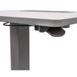 Pneumatic Adjustable Height Flip Top Student Desk, 27.5 x 19.5 x 26.25 to 42, White/Gray