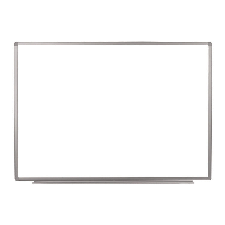 Wall-Mounted Magnetic Whiteboard, 48" x 36", White Surface, Silver Aluminum Frame