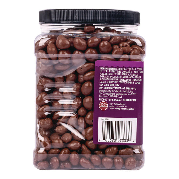 Milk Chocolate Covered Raisins, 50 oz Jar