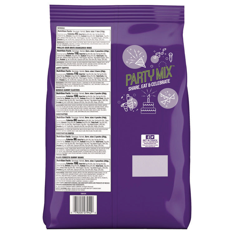 Party Mix Stand-Up Bag, 120 Pieces, Assorted Flavors, 2.5 lb Bag