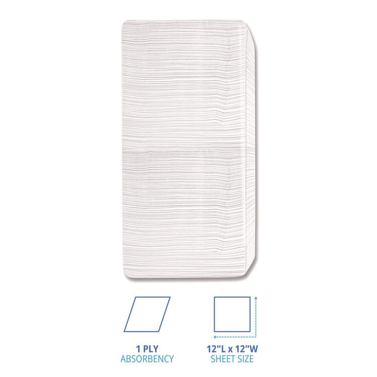 1/4-Fold Lunch Napkins, 1-Ply, 12" x 12", White, 500/Pack
