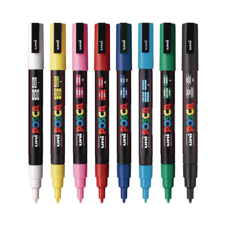 Water-Based Paint Markers, Fine Bullet Tip, Assorted Colors, 8/Pack