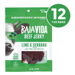 Beef Jerky Lime and Serrano Pepper Snack Pack, Lime and Serrano Pepper, 1 oz Packet, 12/Carton