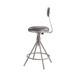 6500 Series Height Adj Heavy Duty Vinyl Swivel Stool with Backrest, Supports Up to 500 lb, 24" to 30" Seat Height, Gray