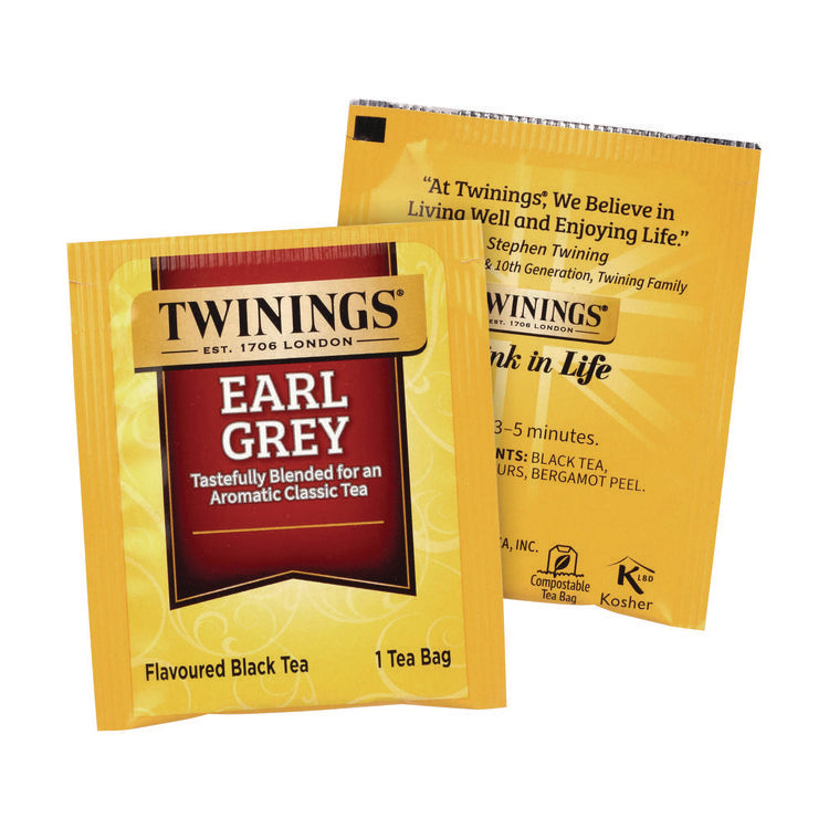 Tea Bags, Earl Grey, Individually Wrapped, 100/Carton