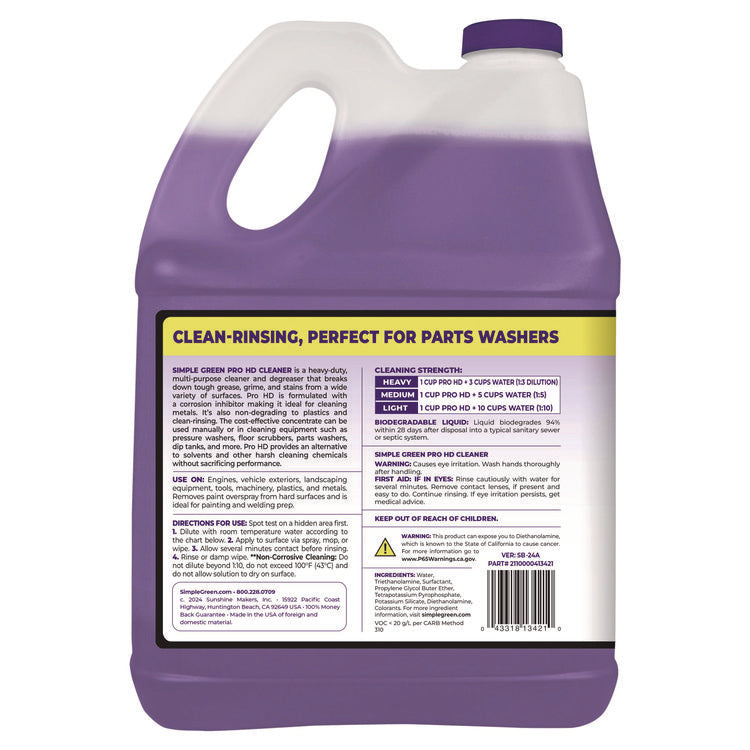 Pro Hd Heavy-Duty Cleaner, Unscented, 1 Gal Bottle, 4/carton