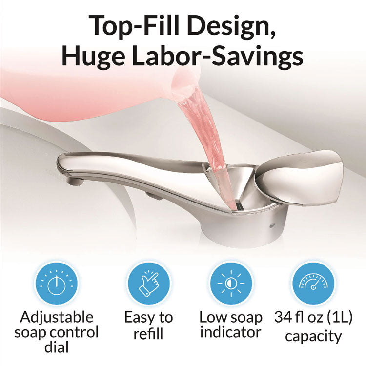 SureFlo Top-Fill Automatic Bulk Foam Soap Dispenser, 2.75 x 6.75 x 3, Polished Chrome
