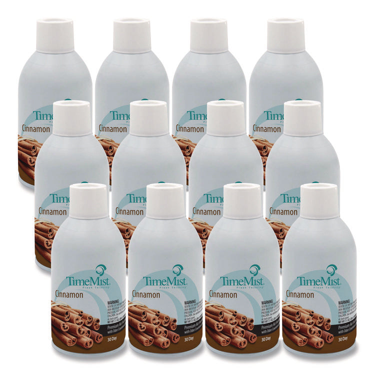 Premium Metered Air Freshener Refill, Cinnamon, 7.1 oz Aerosol Spray, 12/Carton