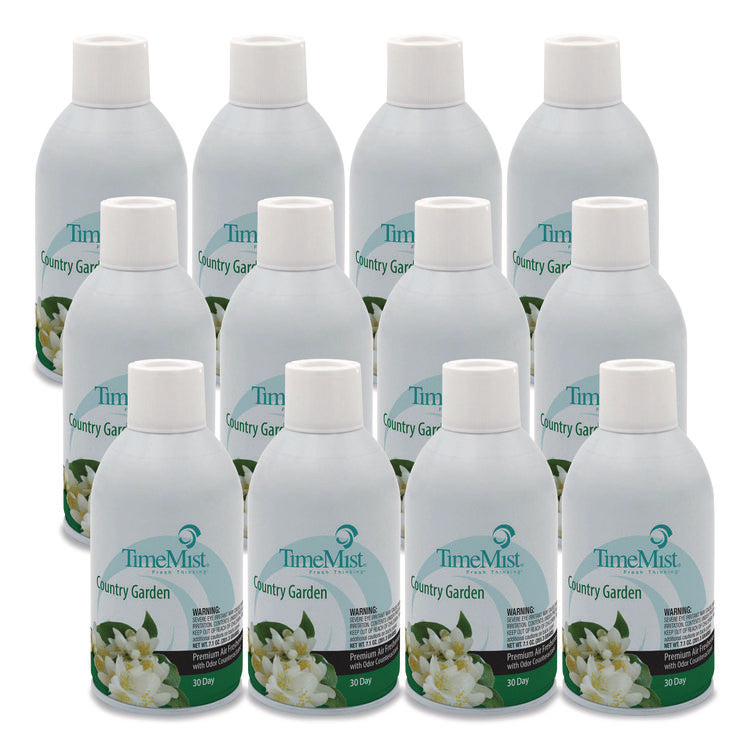 Premium Metered Air Freshener Refill, Country Garden, 7.1 oz Aerosol Spray, 12/Carton