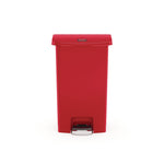 Streamline Resin Step-On Container, Front Step Style, 18 gal, Polyethylene, Red