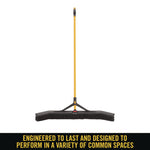 Maximizer Push-To-Center Broom, Poly Bristles, 36 X 58.13, Steel Handle, Yellow/black