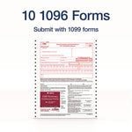 2-Part 1096 Continuous Feed Tax Forms, Fiscal Year: 2024, Two-Part Carbonless, 8 x 11, 10 Forms Total