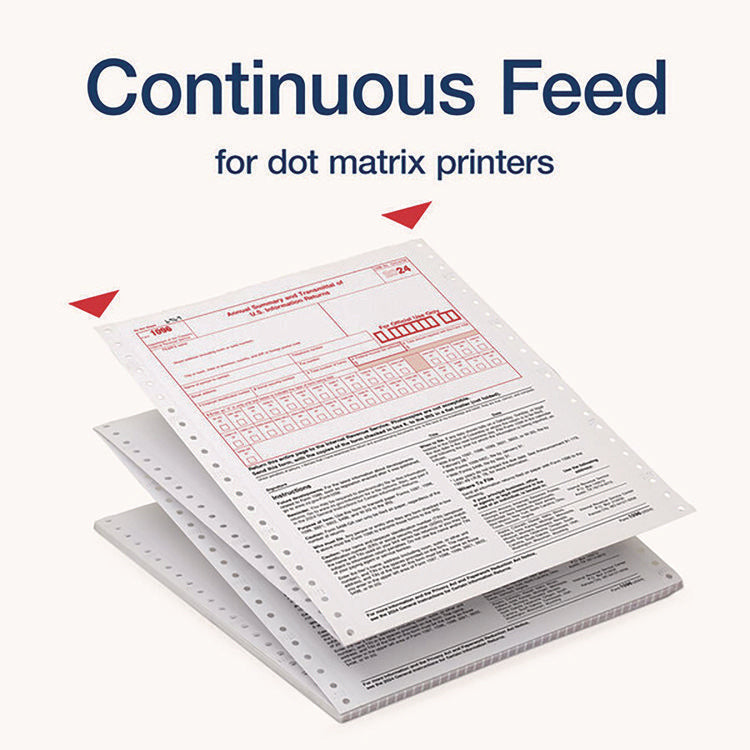 2-Part 1096 Continuous Feed Tax Forms, Fiscal Year: 2024, Two-Part Carbonless, 8 x 11, 10 Forms Total