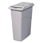 Slim Jim Confidential Document Waste Receptacle with Lid, 23 gal, Light Gray