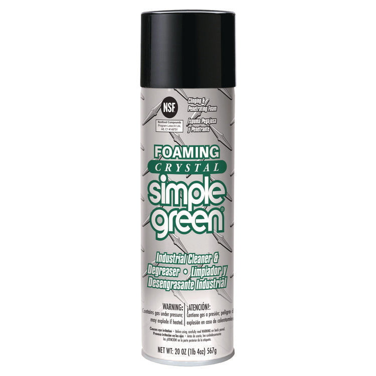 Foaming Crystal Industrial Cleaner and Degreaser, 20 oz Aerosol Can, 12/Carton