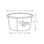 Soup Containers, 12 oz, 4.5" Diameter x 2.5" h, White/Green, Paper, 500/Carton