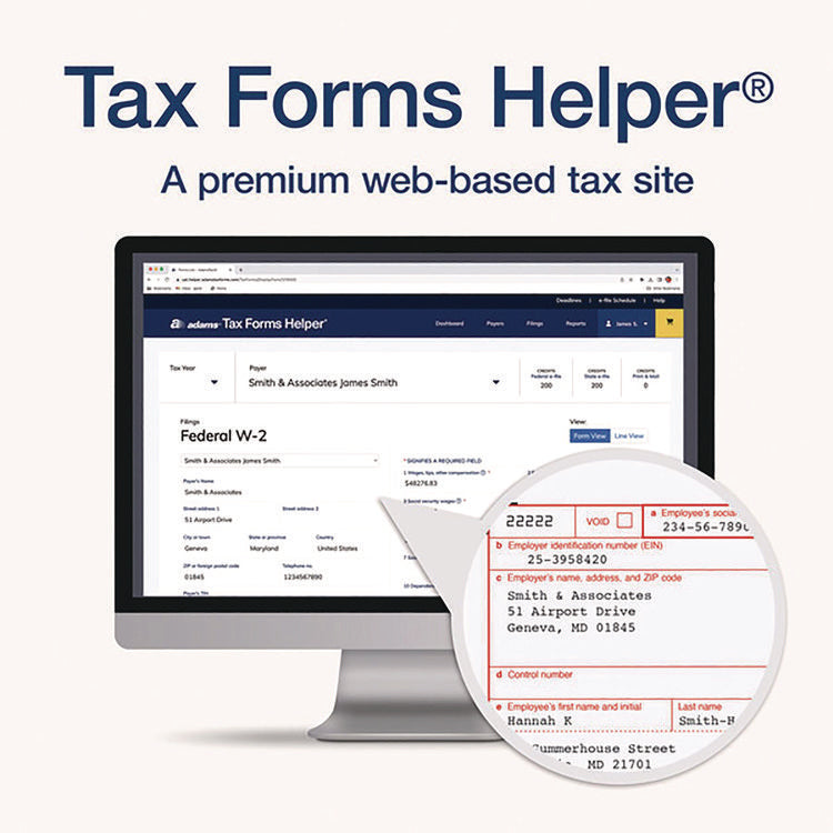 6-Part W-2 Tax Form Kit with Security Envelopes and Tax Forms Helper, 2024, 8.5 x 5.5, 2 Forms/Sheet, 24 Forms Total