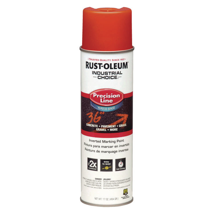 Industrial Choice Precision Line Marking Paint, Flat/Matte Orange, 20 oz Aerosol Can, 12/Carton