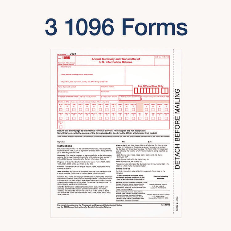4-Part 1099-MISC Tax Form Kit with Security Envelopes and Tax Forms Helper, 2024, 8 x 5, 2 Forms/Sheet, 10 Forms Total