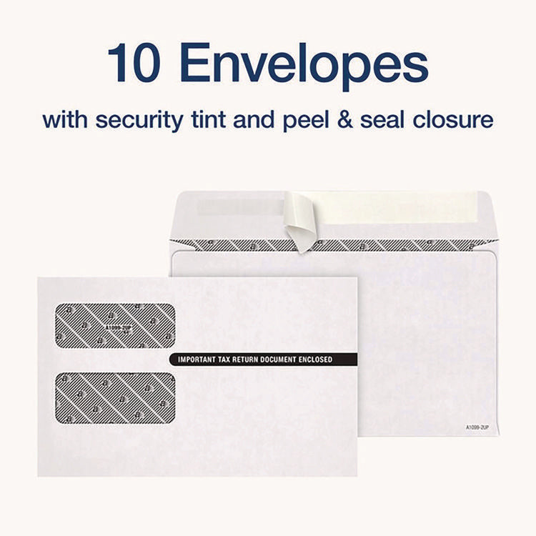 4-Part 1099-MISC Tax Form Kit with Security Envelopes and Tax Forms Helper, 2024, 8 x 5, 2 Forms/Sheet, 10 Forms Total
