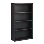 Four-Shelf Metal Bookcase, 34.5" x 13" x 60", Charcoal
