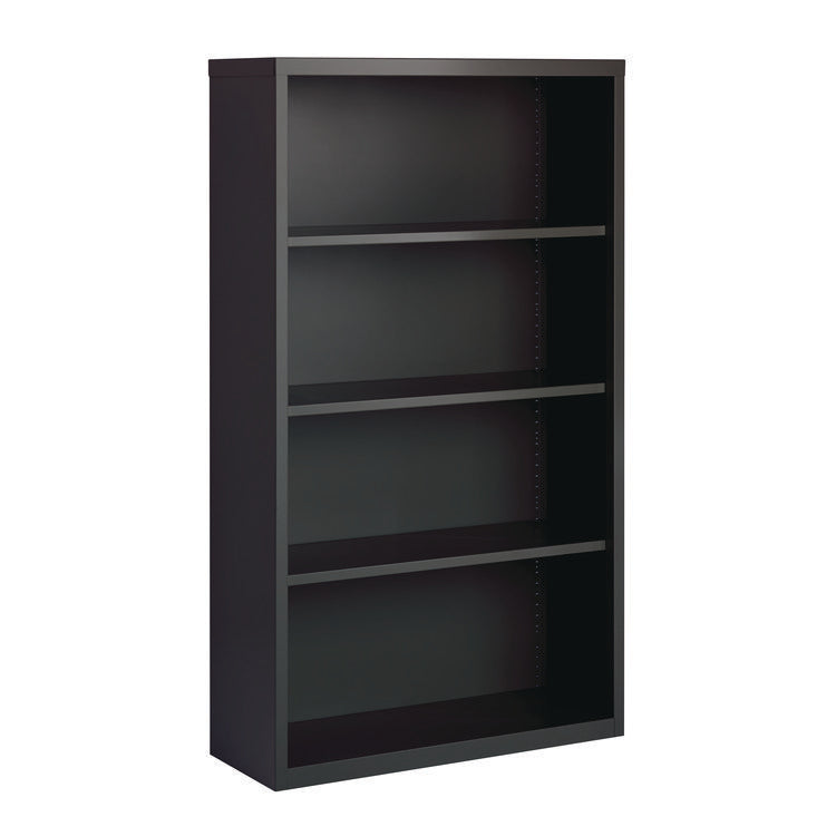 Four-Shelf Metal Bookcase, 34.5" x 13" x 60", Charcoal