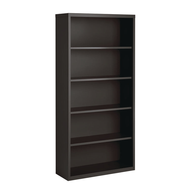 Five-Shelf Metal Bookcase, 34.5" x 13" x 72", Charcoal