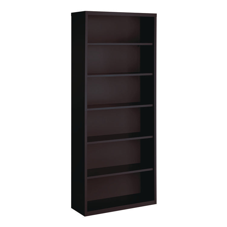 Six-Shelf Metal Bookcase, 34.5" x 13" x 82", Black