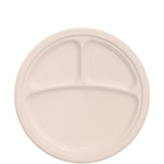 Compostable Molded Fiber Dinnerware, ProPlanet Seal, 3-Compartment Plate, 10.2" dia, Natural, 500/Carton