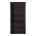 Five-Shelf Metal Bookcase, 34.5" x 13" x 72", Black