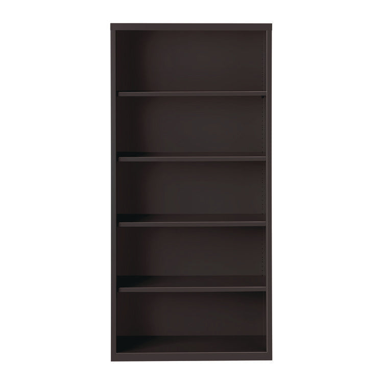 Five-Shelf Metal Bookcase, 34.5" x 13" x 72", Black