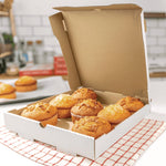 Corrugated Paper Boxes, 12 x 12 x 1.97, White/Brown, 50/Carton