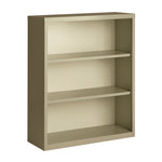 Three-Shelf Metal Bookcase, 34.5" x 13" x 42", Putty