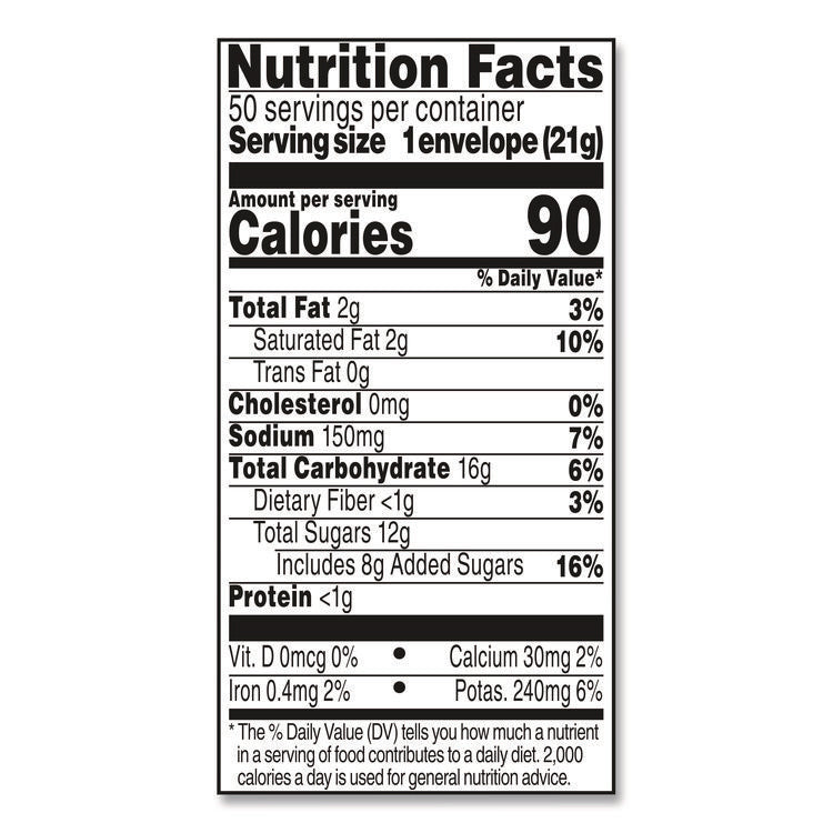 Hot Cocoa Mix, Regular, 0.73 oz. Packets, 50 Packets/Box