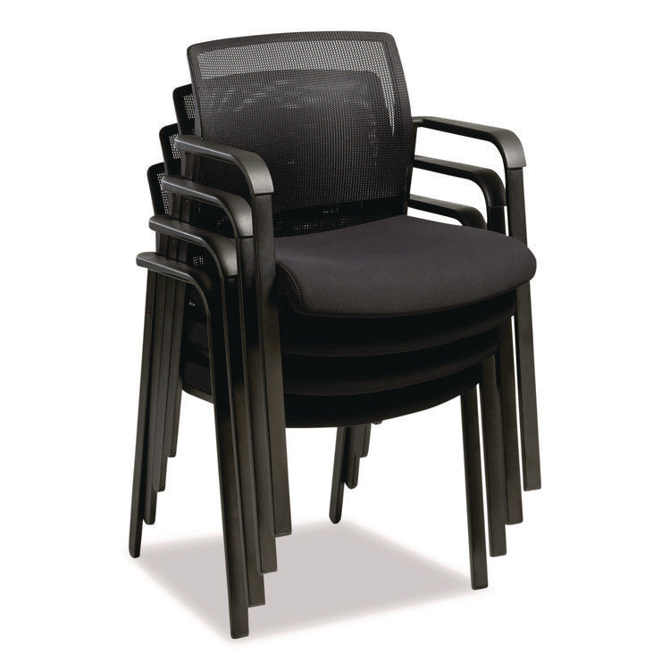 Alera Elgar Fabric Guest Chair, 24.41 x 22.64 x 31.73, Black Seat, Black Back, Black Base