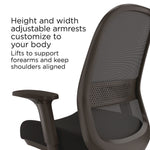 Alera Kempton Fabric Mesh Task Stool, Supports Up to 275 lb, 26.57 to 33.62 Seat Height, Black Seat, Black Back, Black Base