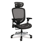 Alera Minerva Ergonomic Mesh Swivel Task Chair, Support Up to 275lb, 17.24 to 20.98 Seat Height, Black Seat/Back, Silver Base