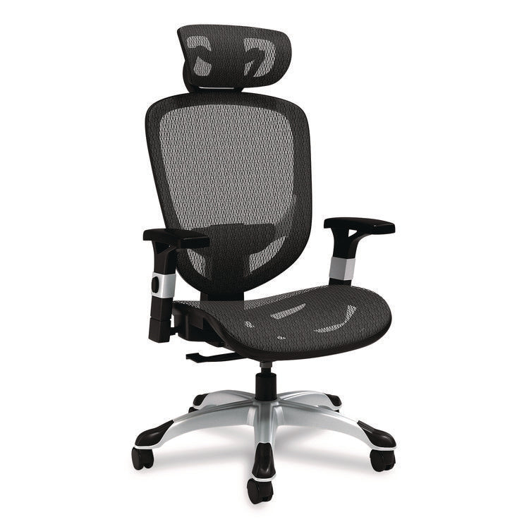 Alera Minerva Ergonomic Mesh Swivel Task Chair, Support Up to 275lb, 17.24 to 20.98 Seat Height, Black Seat/Back, Silver Base