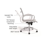 Alera Siskin Fabric Managers Chair, Supports Up to 275 lb, 16.93 to 20.67 Seat Height, Gray Seat, Gray Back, Chrome Base