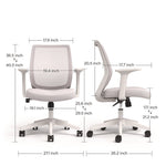 Alera Wessex Ergonomic Fabric Mesh Swivel Task Chair, Supports 275 lb, 17.09 to 20.83 Seat Height, Gray Seat/Back, White Base