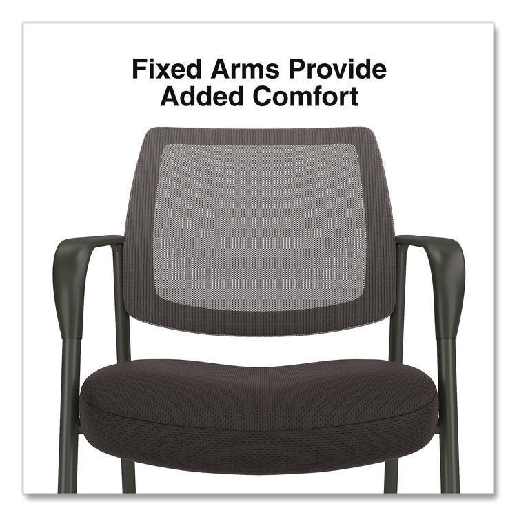 Alera Wessex Mesh Fabric Guest Chair, 24.41 x 23.62 x 35.04, Black Seat, Black Back, Black Base
